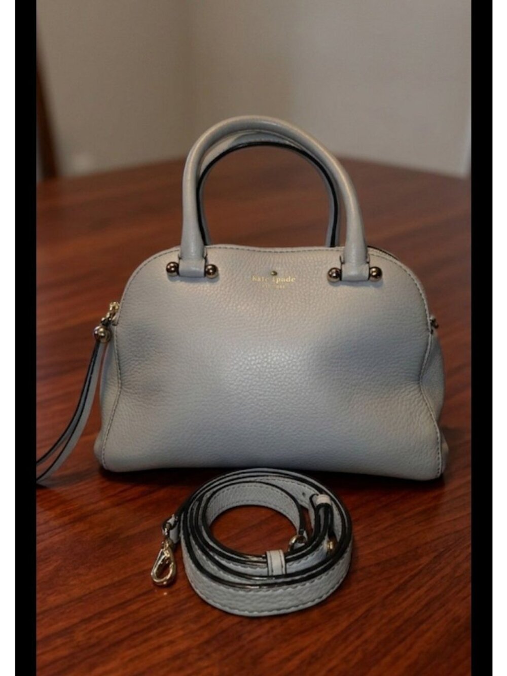 Kate Spade New York Gray Leather Charles Street Kenton Crossbody Bag